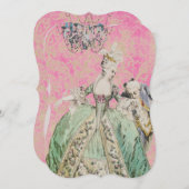 マリー・アントワネット女王 - 招待 / 出席返信 招待状 (正面/裏面)