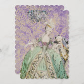 マリー・アントワネット女王 - 招待 / 出席返信 招待状 (正面/裏面)