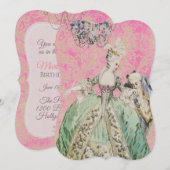 マリー・アントワネット女王 - 招待 / 出席返信 招待状 (正面/裏面)