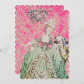 マリー・アントワネット女王 - 招待 / 出席返信 招待状 (正面/裏面)