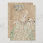 マリー・アントワネット女王 - 招待 / 出席返信 招待状 (正面/裏面)