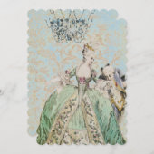 マリー・アントワネット女王 - 招待 / 出席返信 招待状 (正面/裏面)