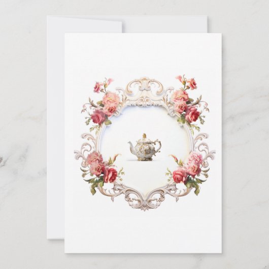 マリー・アントワネット風バロック・ロココ様式のウェディングティーパーティー 招待状 (裏面)