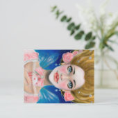 マリー・アントワネット食べにカップケーキを!ピンク色で… ポストカード (スタンド正面)