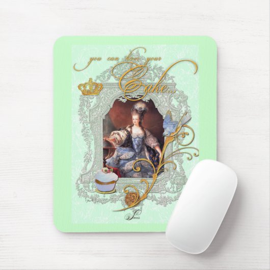 マリー·アントワネット·カップケーキとブルーバード マウスパッド (マウス)