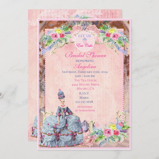 マリー・アントワネット〜ケーキを食べよう 招待状 (正面/裏面)