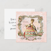 マリー・アントワネット ピンクのバラの招待状 招待状 (正面/裏面)