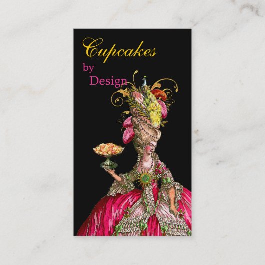 マリー·アントワネット·ピーコックとケーキ 名刺 (正面)