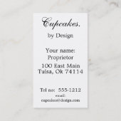 マリー·アントワネット·ピーコックとケーキ 名刺 (裏面)