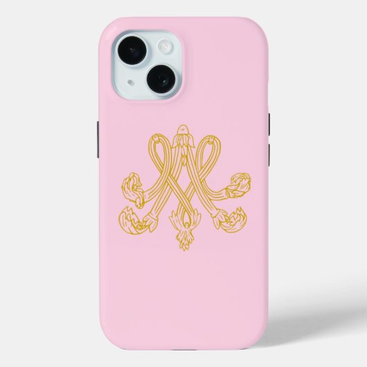 マリー・アントワネット モノグラム ピンク Case-Mate iPhoneケース (裏面)
