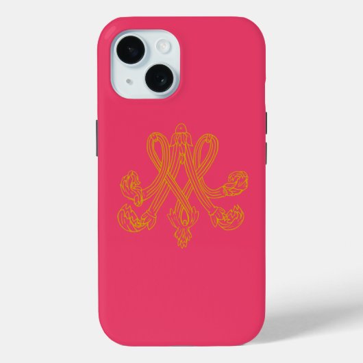 マリー・アントワネット モノグラム ホットピンク Case-Mate iPhoneケース (裏面)