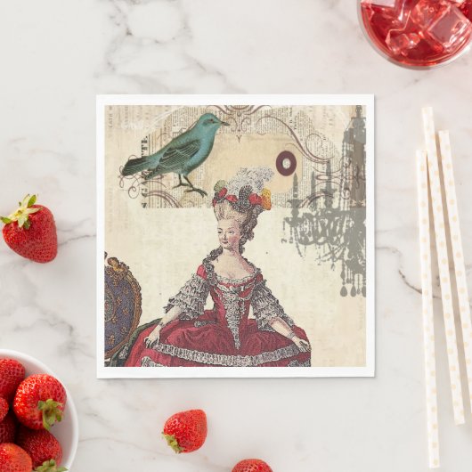 マリー・アントワネット ヴィンテージ フレンチ パリのシャンデリア スタンダードランチョンナプキン (インサイチュ)