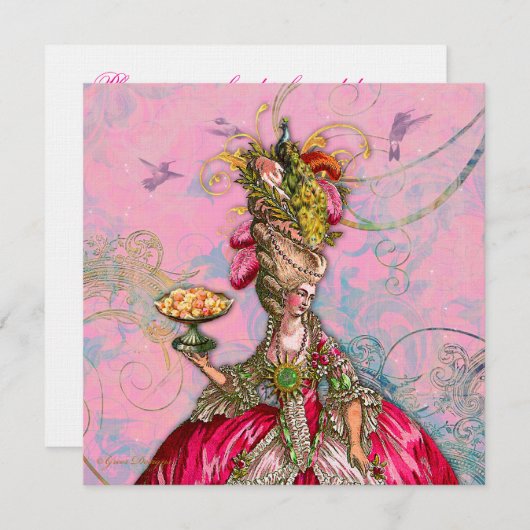 マリー・アントワネット　彼らにケーキを食べさせて 招待状 (正面/裏面)