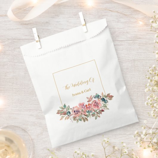 マリー ウォーターカラー ローズ エメラルドグリーン フェイバーバッグ (クリップ留めされた状態)