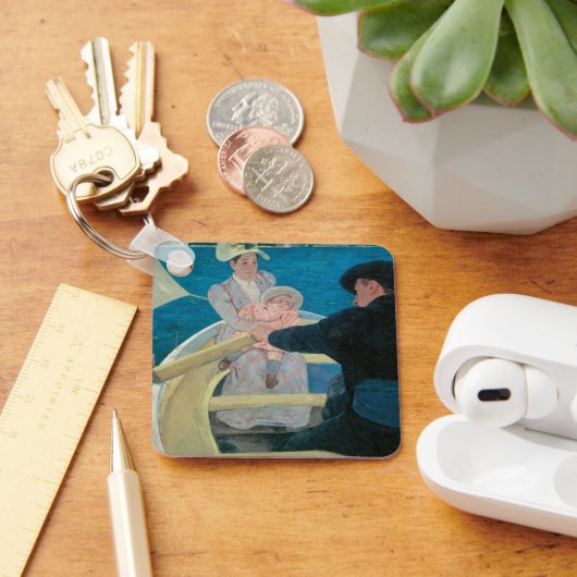 マリー・カサットによる「ボートパーティー」、ヴィンテージ ファインアート キーホルダー (デスク)