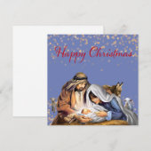 マリー、ジョセフ、赤ちゃんイエスとの降誕 シーズンカード (正面/裏面)