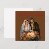 マリー、ヨセフ、赤ちゃんイエスの降誕 シーズンカード (正面/裏面)