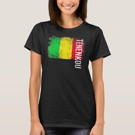 マリ人の男性女性の子供のための常港マリ国旗 Tシャツ (正面)