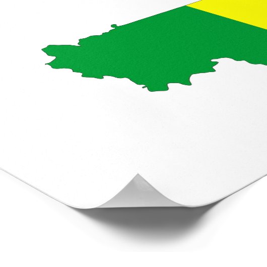 マリ国国旗の地図の形状シルエット ポスター (角)