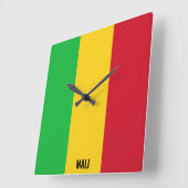 マリ国旗の輝かしい愛国心 スクエア壁時計 (傾斜)