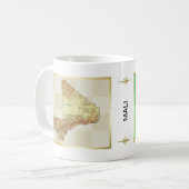 マリ国旗+地図マグ コーヒーマグカップ (正面左)