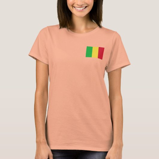 マリ国旗+地図Tシャツ Tシャツ (正面)