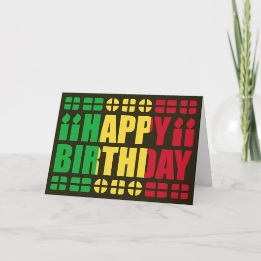 マリ国旗 誕生日カード カード (正面)