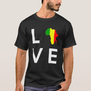 マリ国旗Love Africaアフリカ大陸シルエットfor Mal Tシャツ