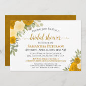 マリ素朴ゴールド&イエローボホバラブライダルシャワー 招待状 (正面/裏面)