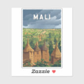 マリ イラスト 旅行 アート ヴィンテージ シール (シート)