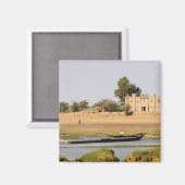 マリ、ジェンヌ。Djenneの近くのバニ川 マグネット (正面/裏面)