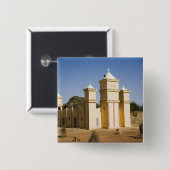 マリ、バマコ。バマコ-ジェンヌロードモスク 缶バッジ (正面&裏面)