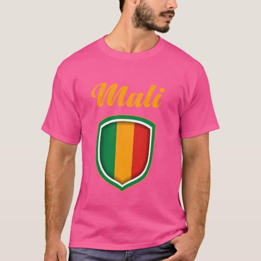 マリ，マリ共和国，マリ国旗，マリ国旗。 Tシャツ (正面)