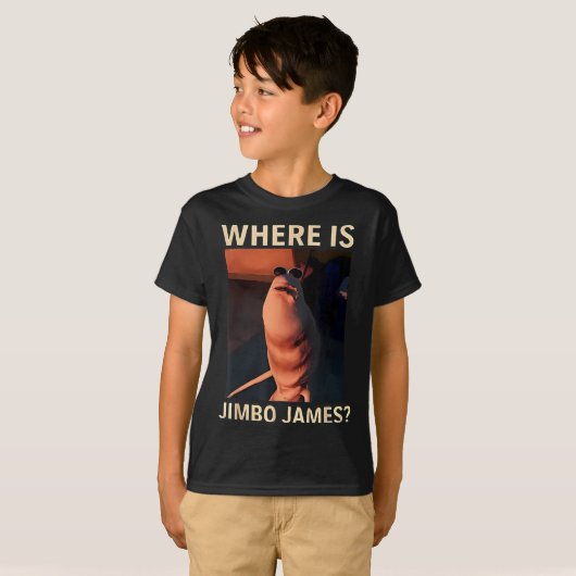 マルカス・ザ・ワーム ジムボ・ジェームズはどこ?面白いミーム Tシャツ (正面フル)