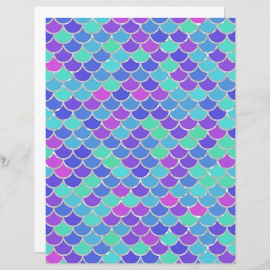 マルカラーのマーメイドスケールスクラップブックペーパー (正面/裏面)
