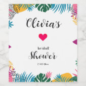 マルカラーの葉 ブライダルシャワー ワインラベル (シングルラベル)