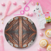 マルカラーの革とエレガントなレースのラスティックウェディング ペーパープレート (パーティー)