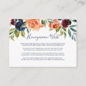 マルカラーエレガントフラワーハニームーンメッセージ エンクロージャーカード (正面)