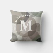 マルカラーグレーアブストラクトサークルファミリーモノグラム クッション (正面)