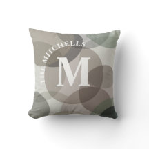 マルカラーグレーアブストラクトサークルファミリーモノグラム