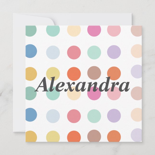 マルカラードット柄のグリーティングカード (正面)