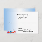 マルカラー二輪車＆炎のウェディング出欠確認 招待状 (正面/裏面)