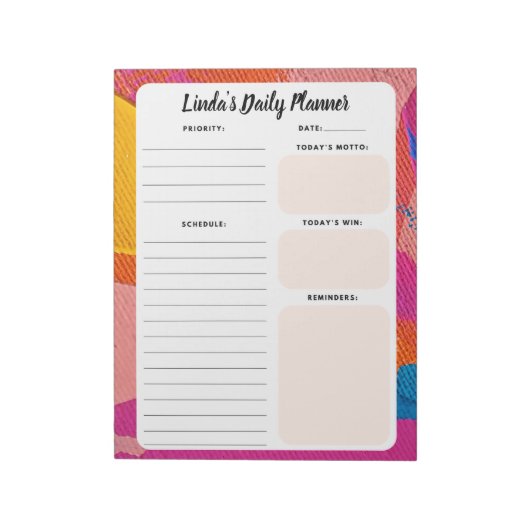 マルカラー抽象日毎タスクリストノート ノートパッド (回転)