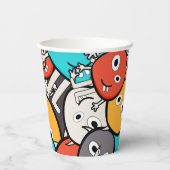 マルカラー落書きモンスター カートゥーン 紙コップ (裏面)