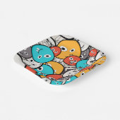 マルカラー ドゥードル モンスター カートゥーン ペーパープレート (傾斜あり)