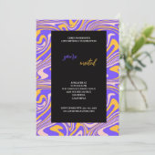 マルカラー パープルとオレンジの誕生日招待状 招待状 (スタンド正面)