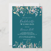 マルカラー・ワイルドフラワー・グリーンお姫様週末 招待状 (正面)