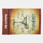 マルガリカスタムタバー金ゴールドパーソナライズされた キッチンタオル (横)