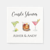 マルガリタオールドコファッションドスモブライダルカップル スタンダードカクテルナプキン (正面)