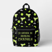 マルガリタカクテルパターン（の模様が）ある プリントバックパック (正面)